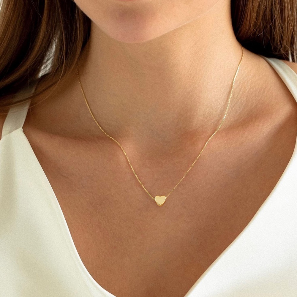 Gold 14k Gold Plated Heart Pendant Necklace